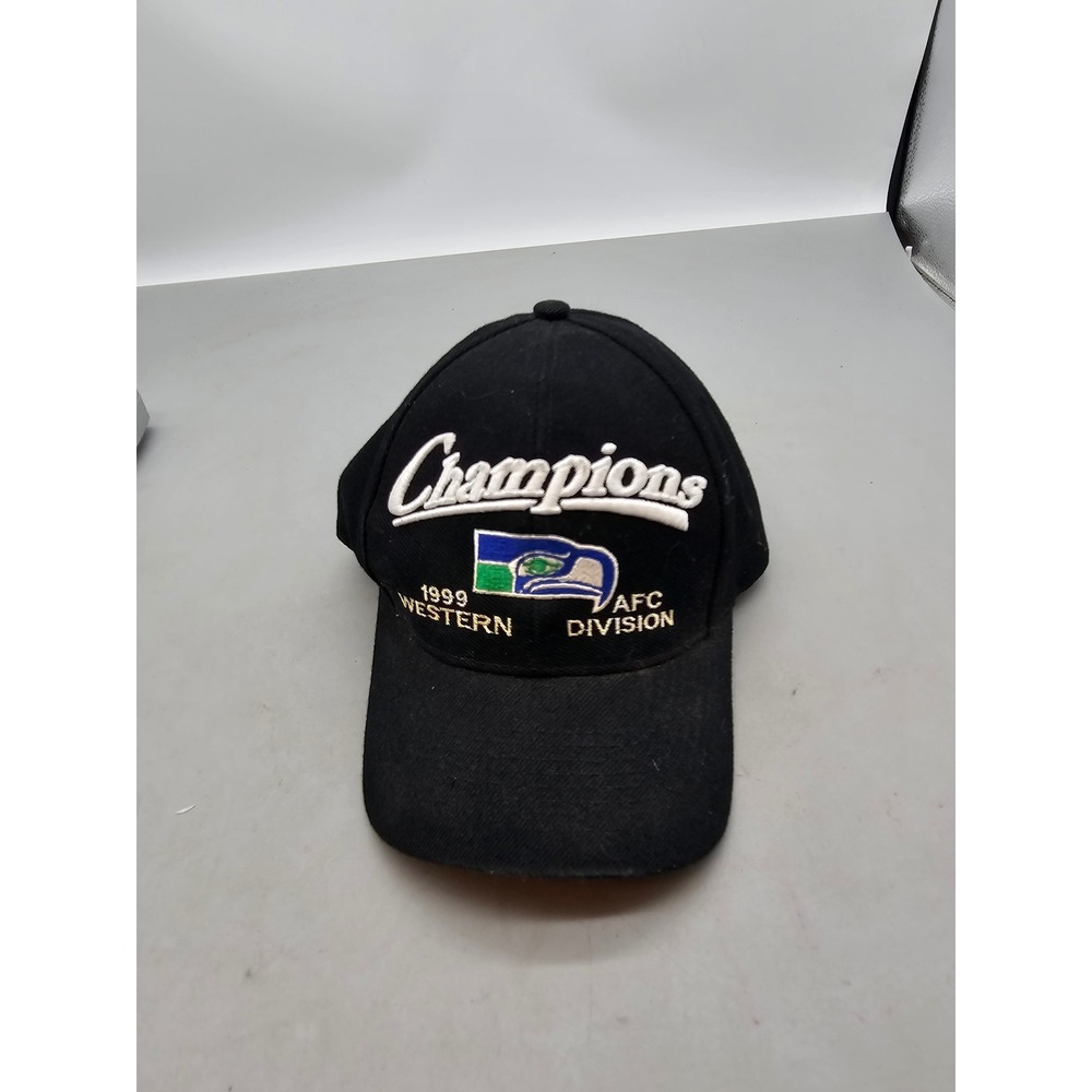 Vintage Seattle Seahawks Hat 1999 AFC Western Division Champions Snapback Black